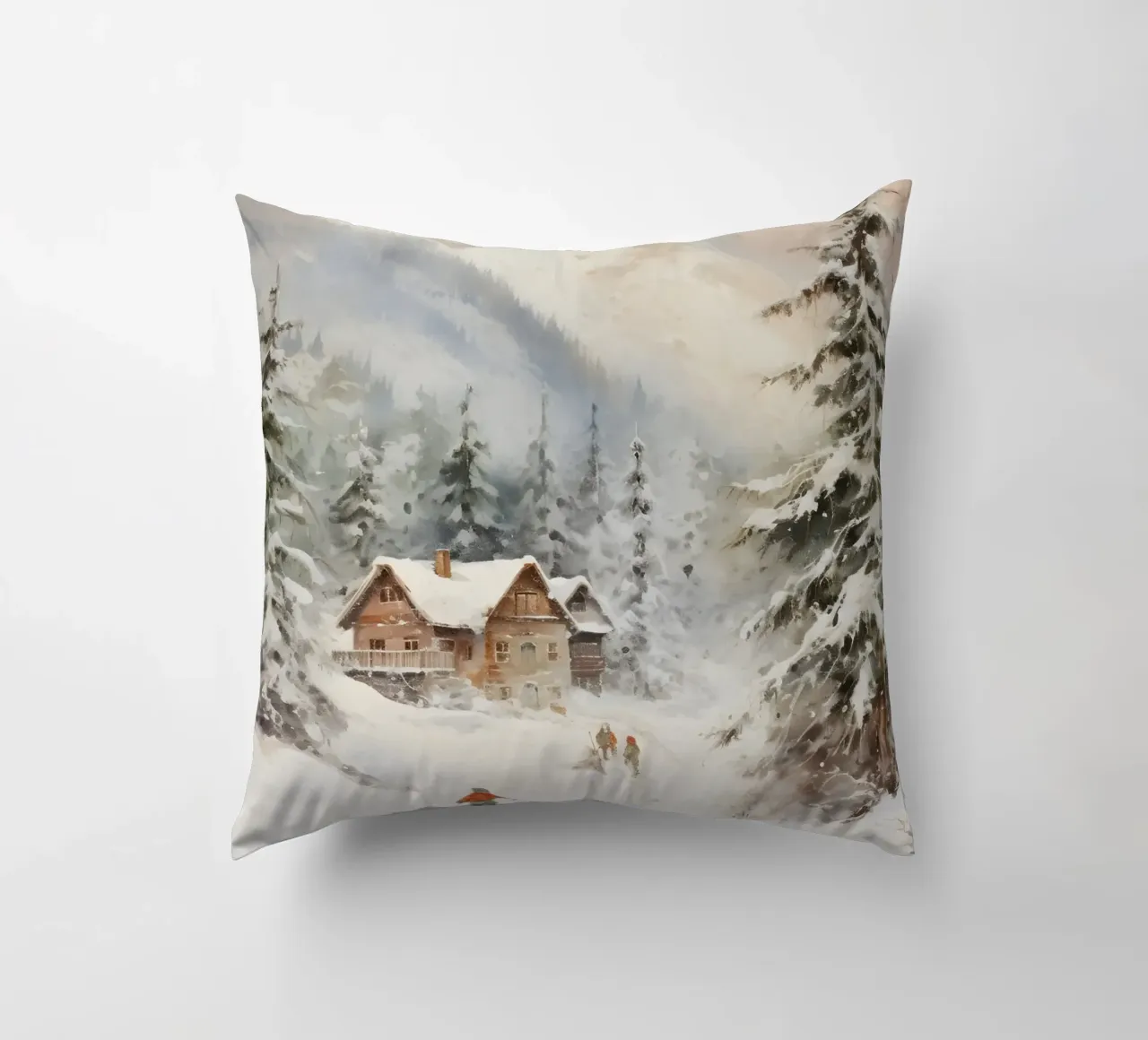 Rifugio invernale con sciatori cuscino da Studio Vibe