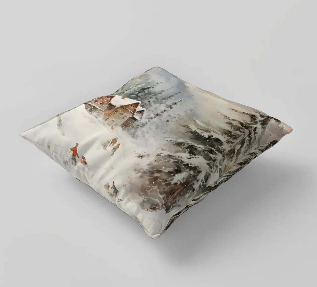 Rifugio invernale con sciatori cuscino da Studio Vibe