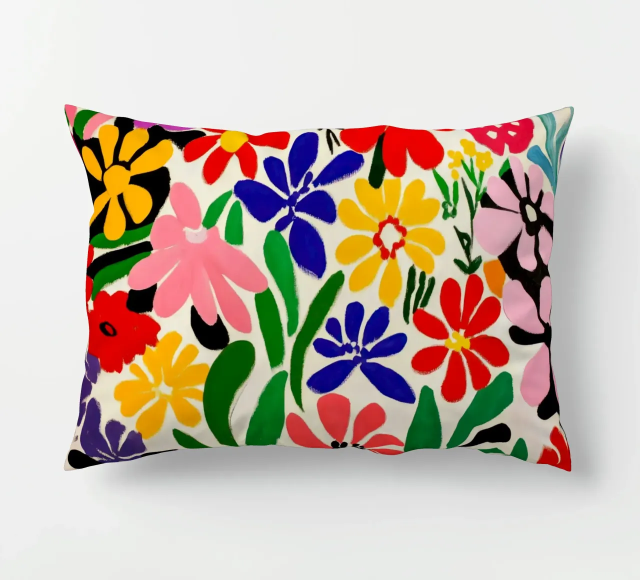 Stile Matisse: mix di fiori colorati, audacemente retrò, da giardino cuscino da Modern Muse