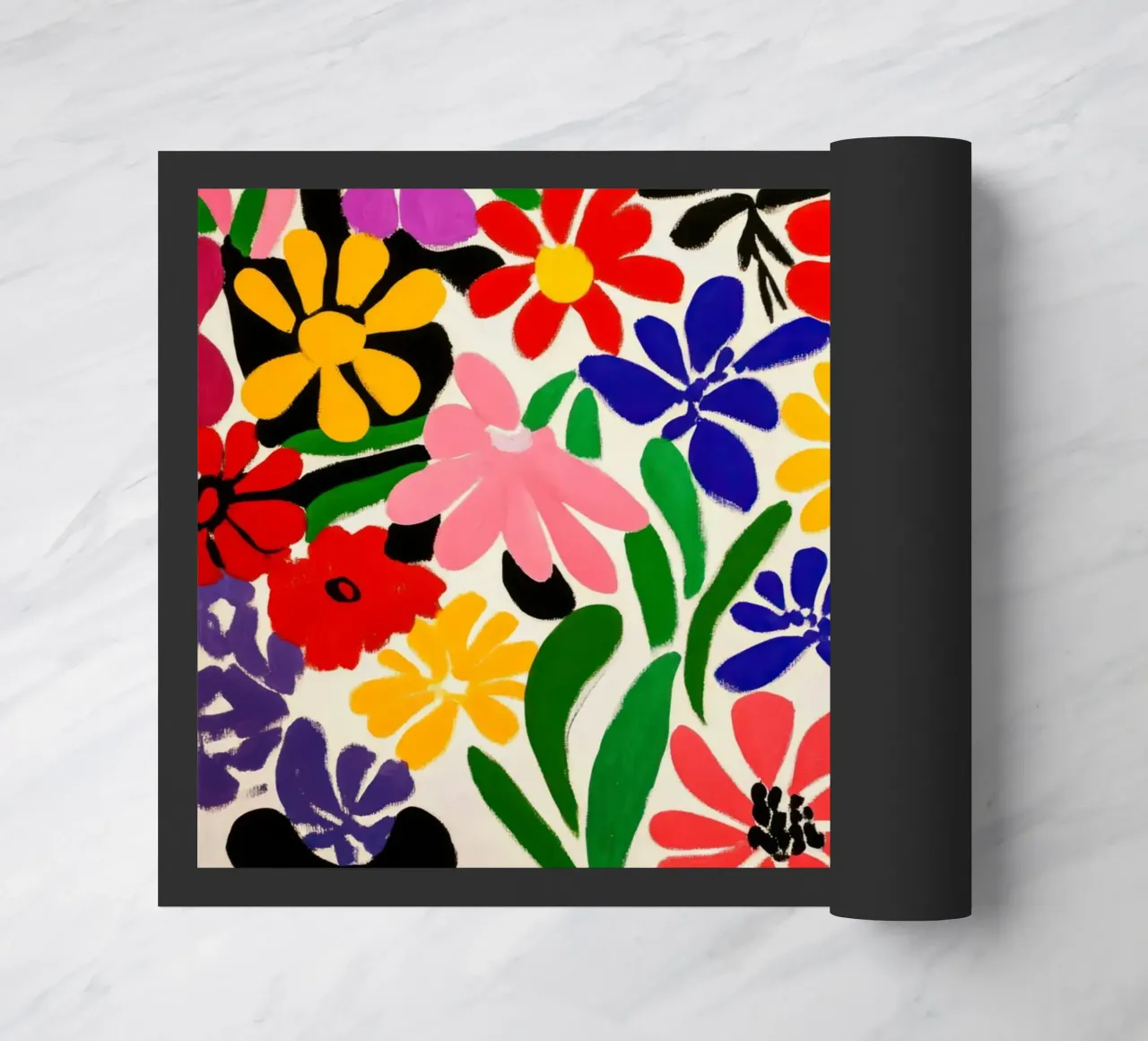Stile Matisse: mix di fiori colorati, audacemente retrò, da giardino zerbino da Modern Muse
