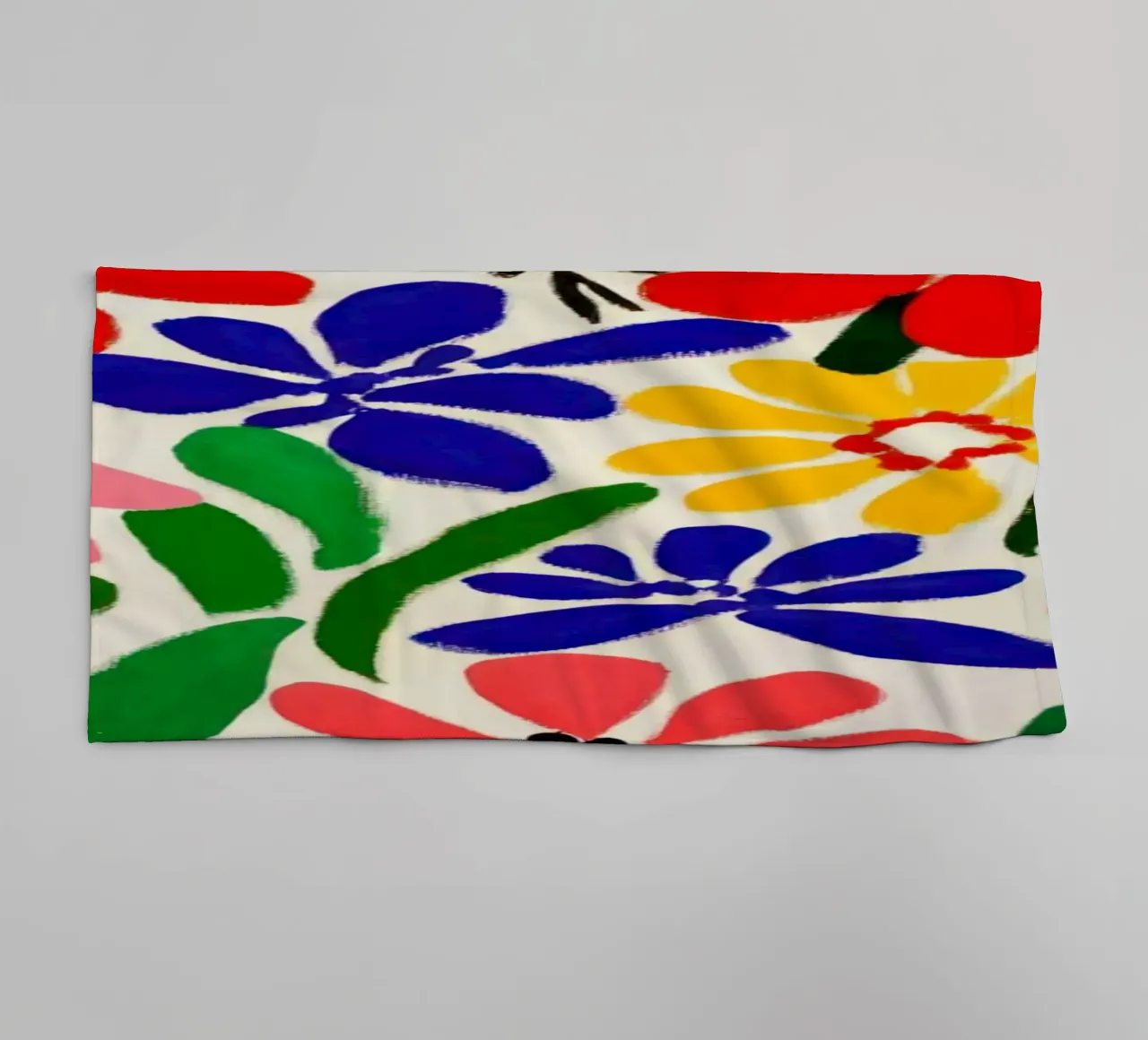Stile Matisse: mix di fiori colorati, audacemente retrò, da giardino asciugamano da bagno da Modern Muse
