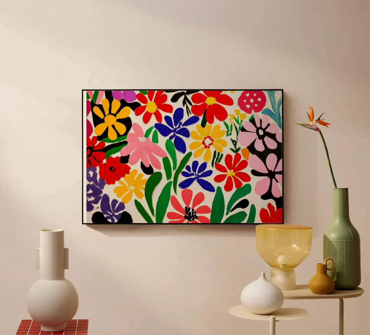 Stile Matisse: mix di fiori colorati, audacemente retrò, da giardino plexiglass da Modern Muse