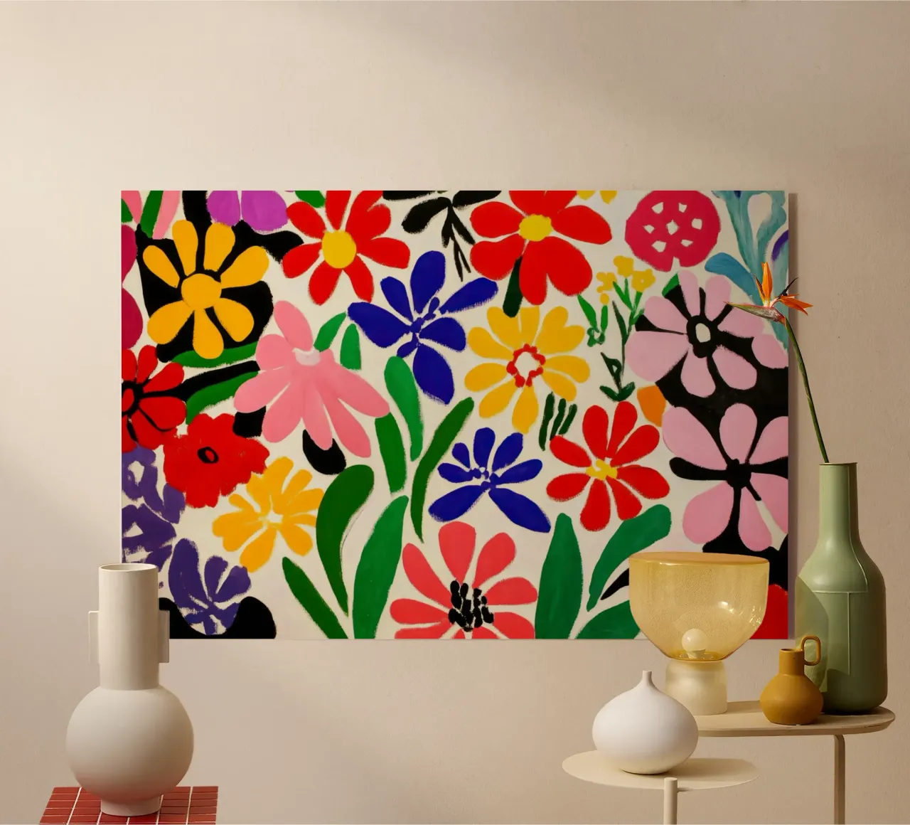Stile Matisse: mix di fiori colorati, audacemente retrò, da giardino plexiglass da Modern Muse