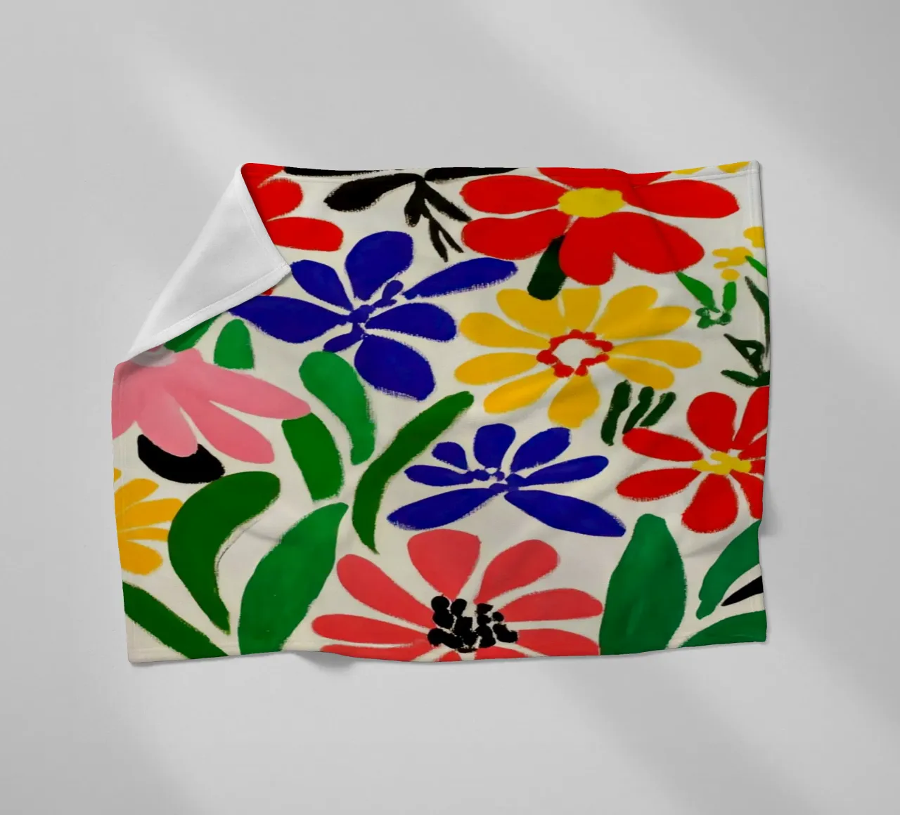 Stile Matisse: mix di fiori colorati, audacemente retrò, da giardino coperta in pile da Modern Muse
