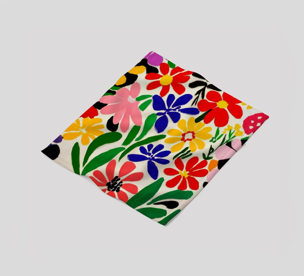 Stile Matisse: mix di fiori colorati, audacemente retrò, da giardino coperta in pile da Modern Muse