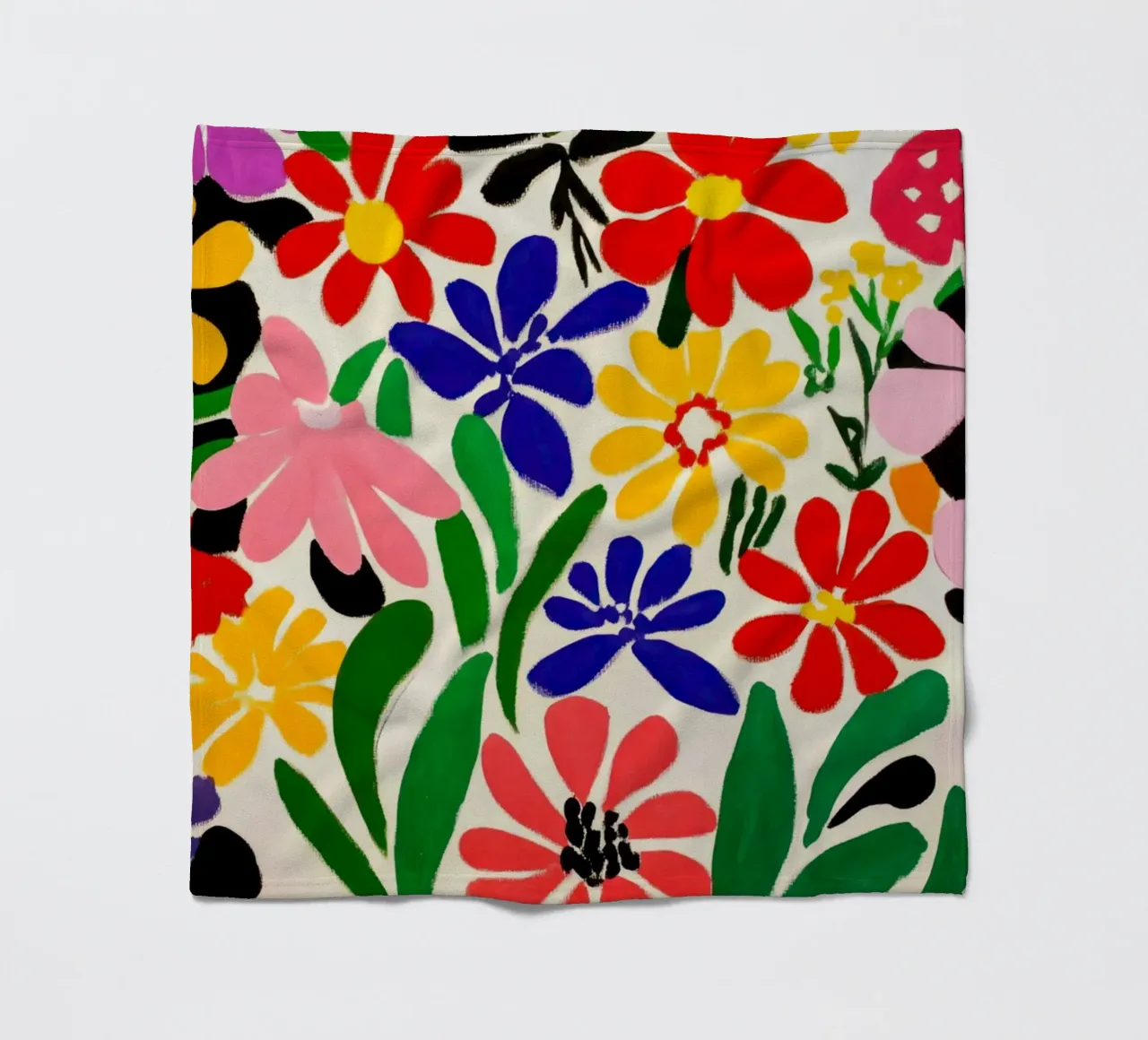 Stile Matisse: mix di fiori colorati, audacemente retrò, da giardino coperta in pile da Modern Muse
