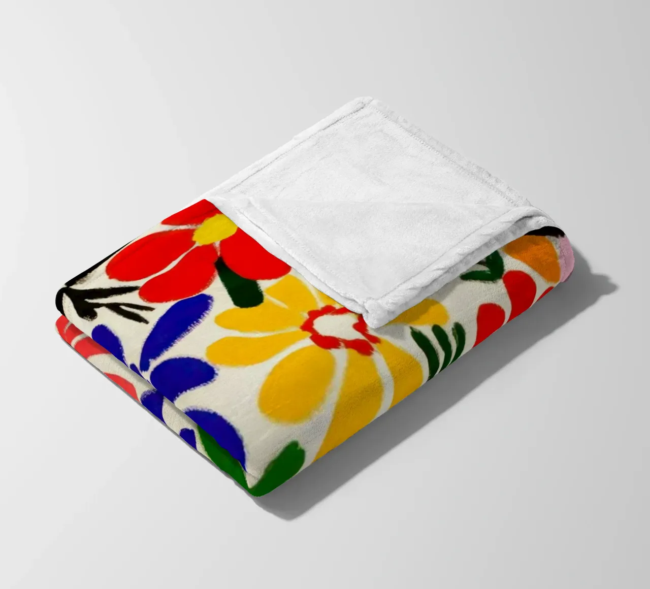 Stile Matisse: mix di fiori colorati, audacemente retrò, da giardino coperta in pile da Modern Muse