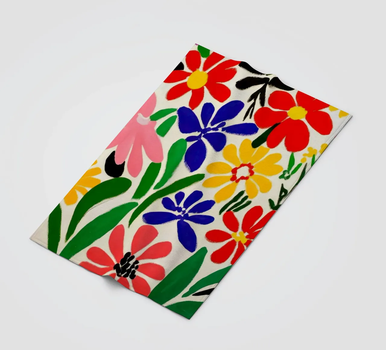Stile Matisse: mix di fiori colorati, audacemente retrò, da giardino coperta in pile da Modern Muse