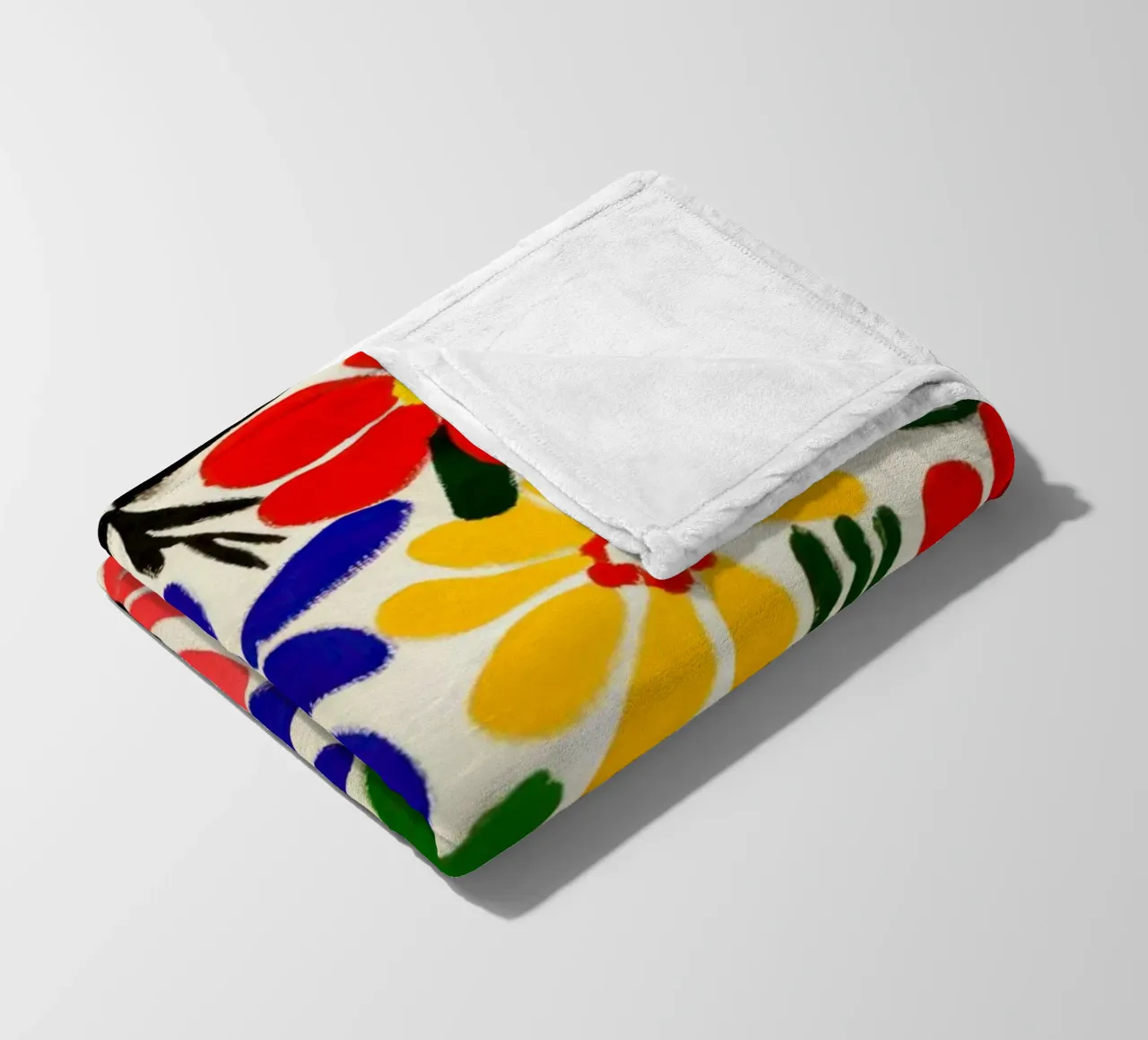 Stile Matisse: mix di fiori colorati, audacemente retrò, da giardino coperta in pile da Modern Muse