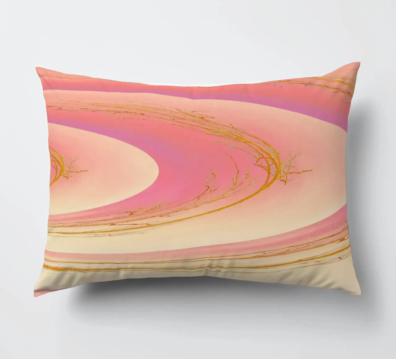 Abstract dynamic pattern in pink, purple and yellow. decorative cushion by Something for you