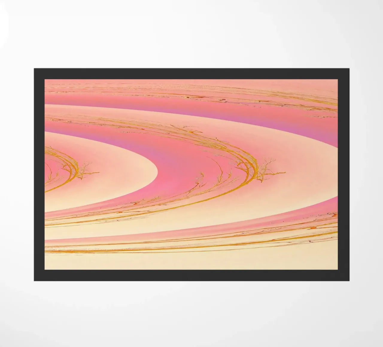 Abstract dynamic pattern in pink, purple and yellow. doormat by Something for you