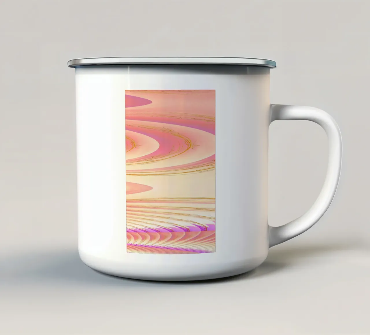 Motivo dinamico astratto in rosa, viola e giallo. tazza in smalto da Something for you