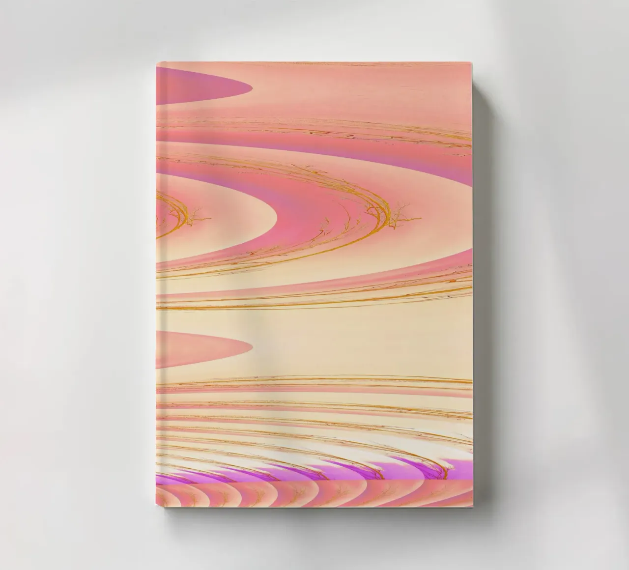 Abstract dynamic pattern in pink, purple and yellow. notebook by Something for you