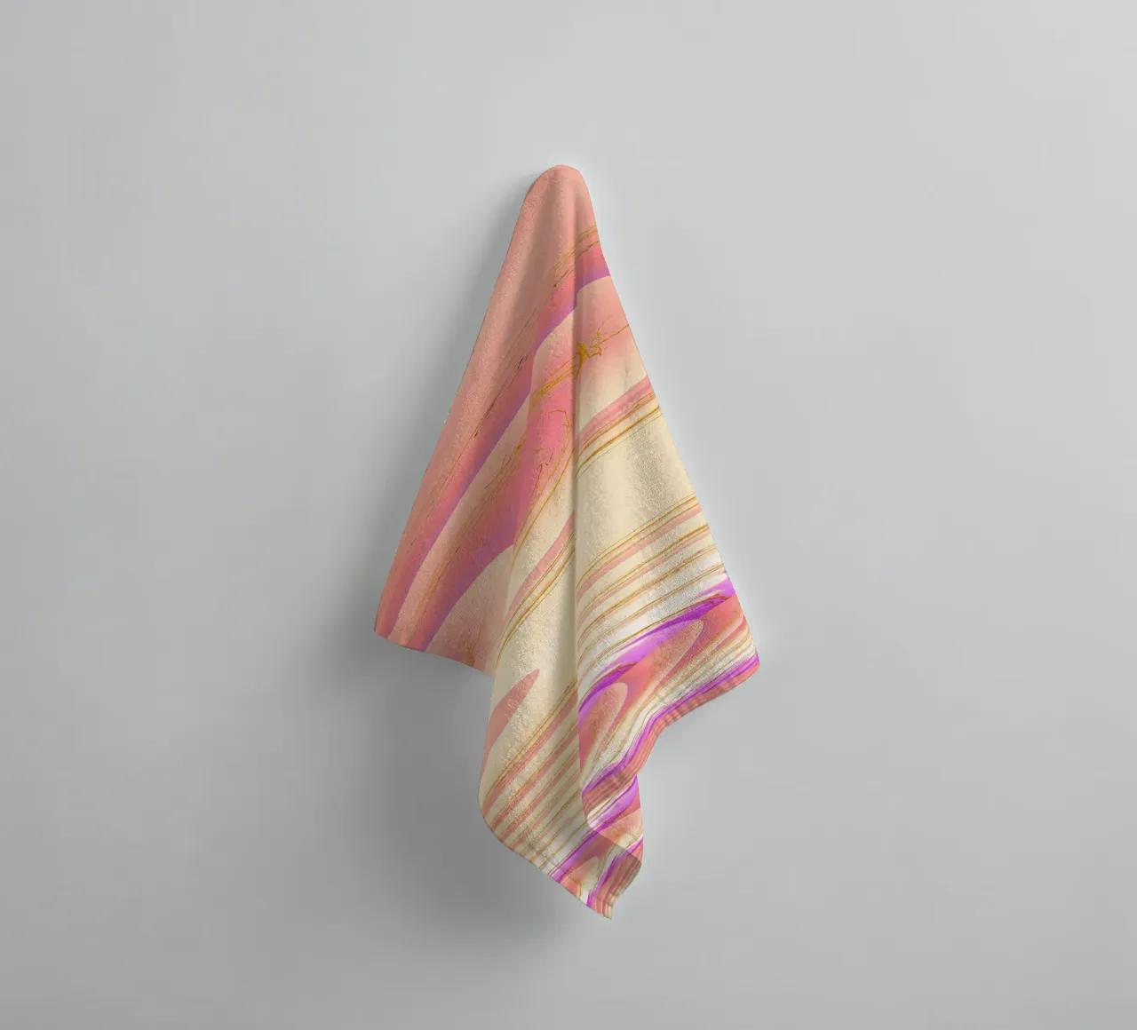 Abstract dynamic pattern in pink, purple and yellow. towel by Something for you