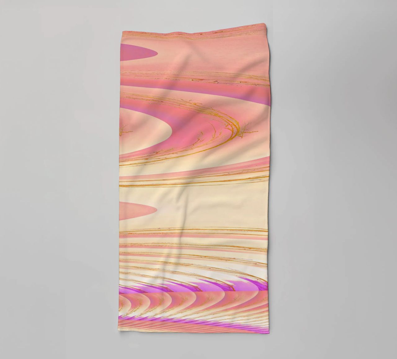 Abstract dynamic pattern in pink, purple and yellow. towel by Something for you