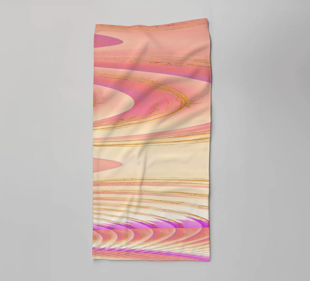 Abstract dynamic pattern in pink, purple and yellow. towel by Something for you
