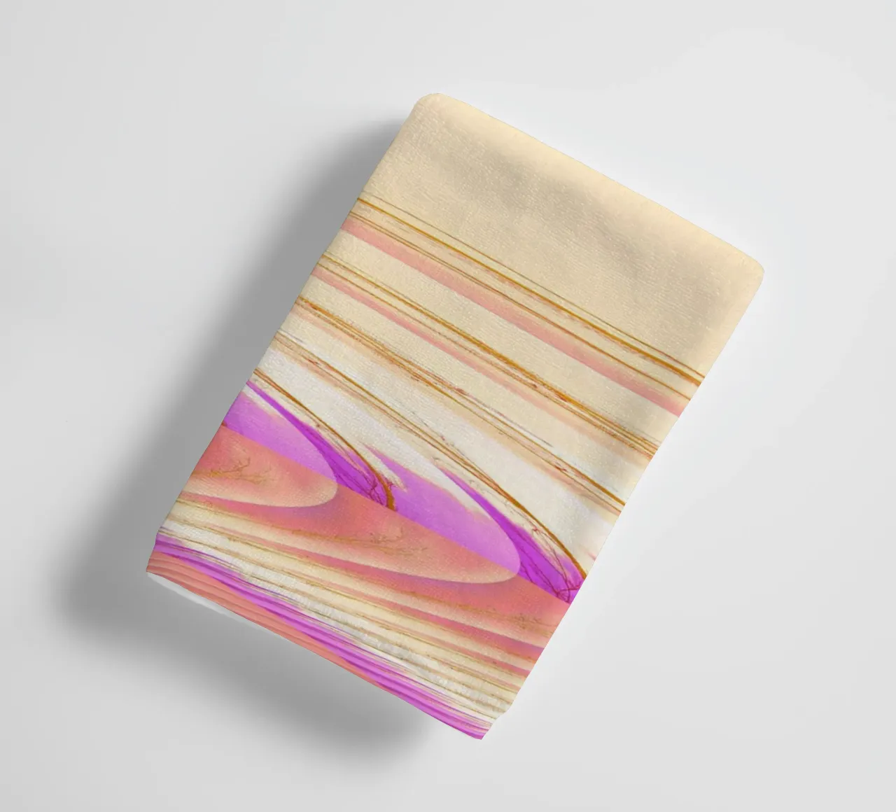 Abstract dynamic pattern in pink, purple and yellow. towel by Something for you