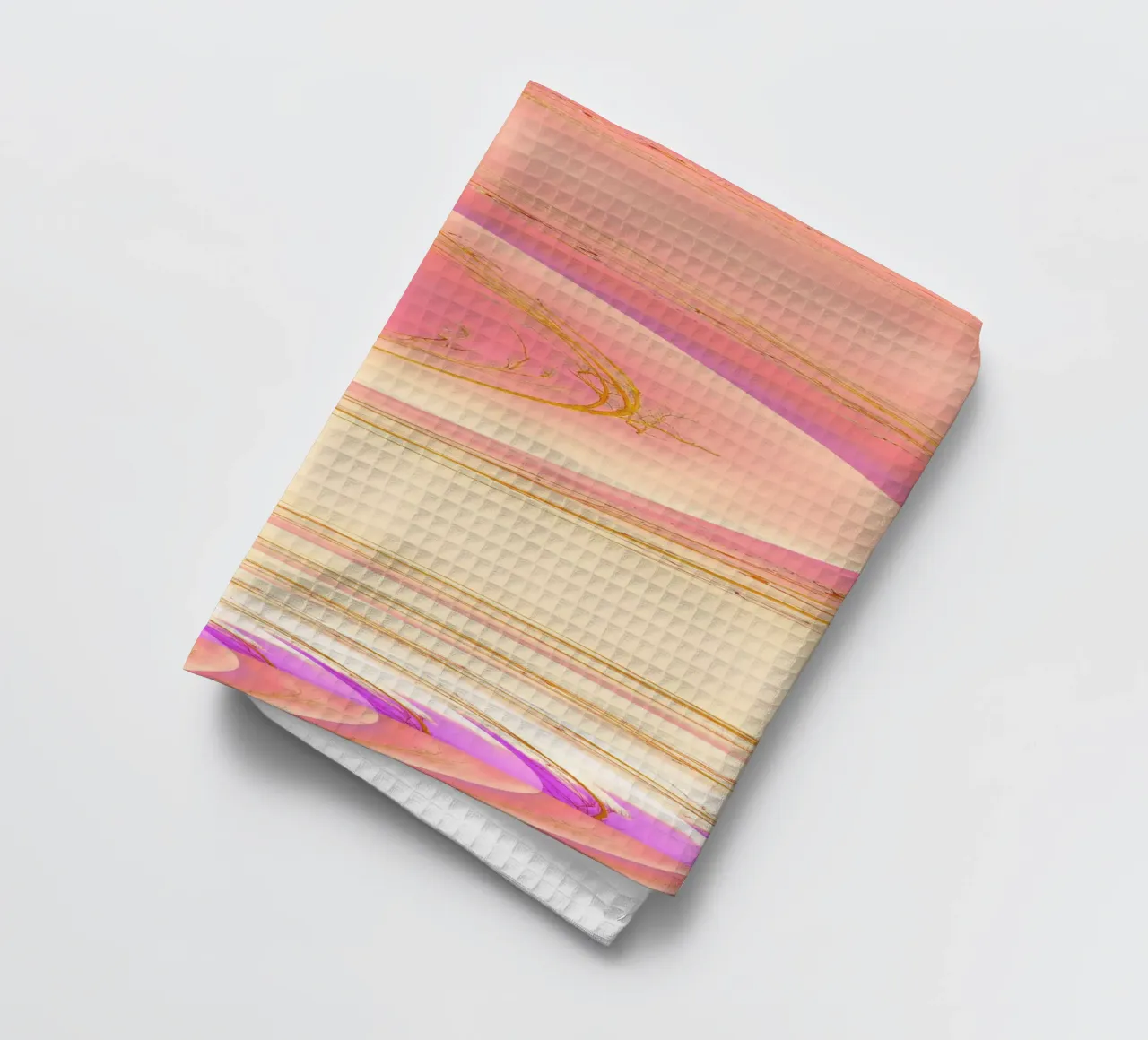 Motif dynamique abstrait en rose, violet et jaune. torchon de Something for you