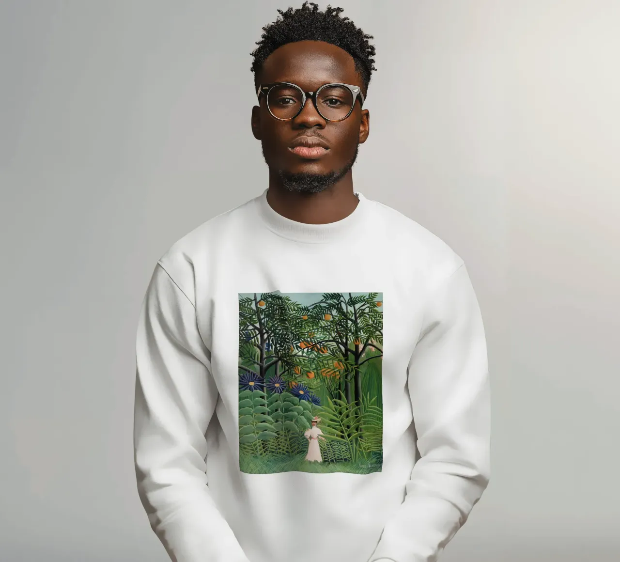 Henri Rousseau’s Woman Walking in an Exotic Forest felpa da Venus Art