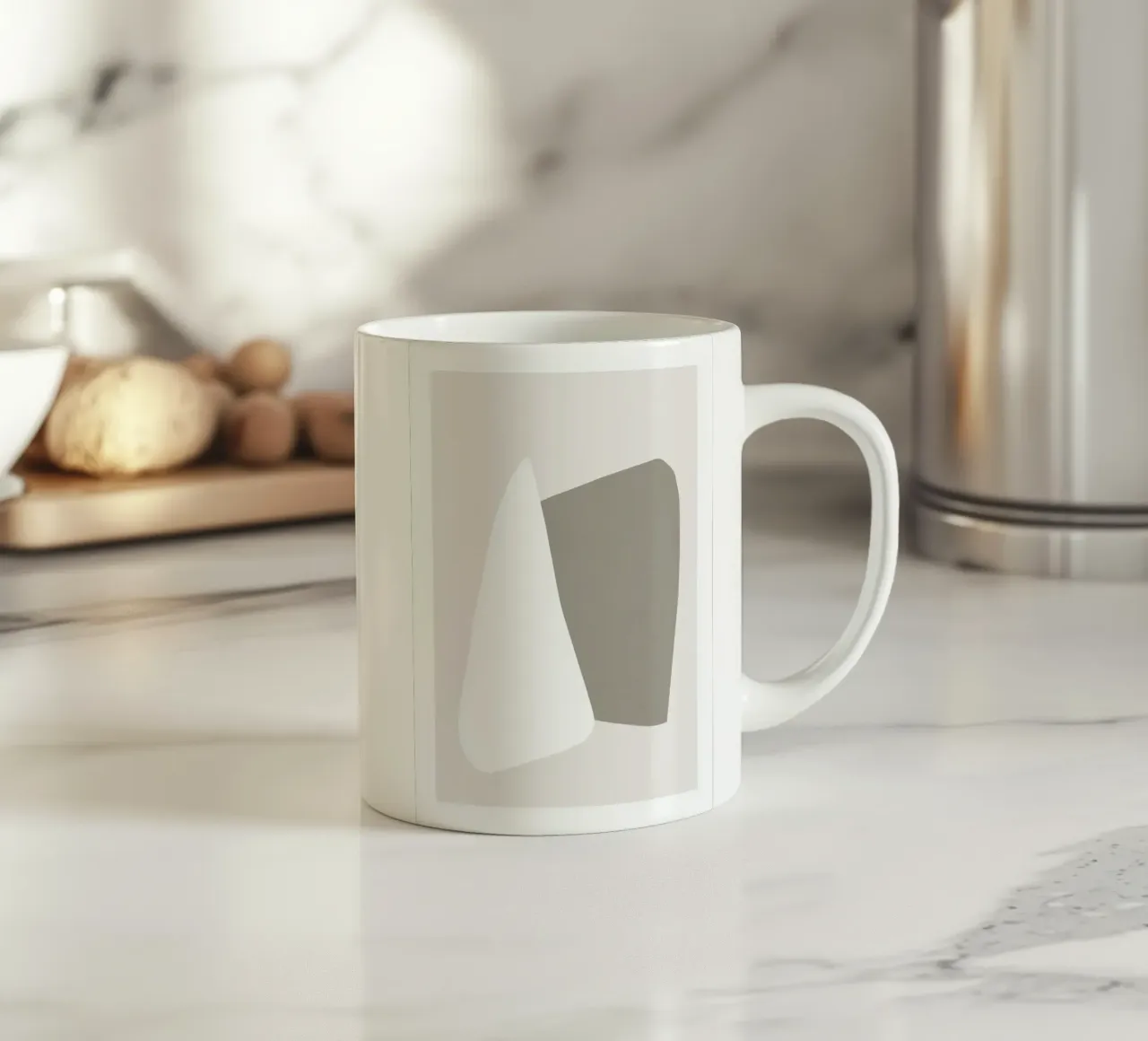 Soft Connection - Abstrakte Kunst in Erdfarben Keramik Tasse von Aralyn