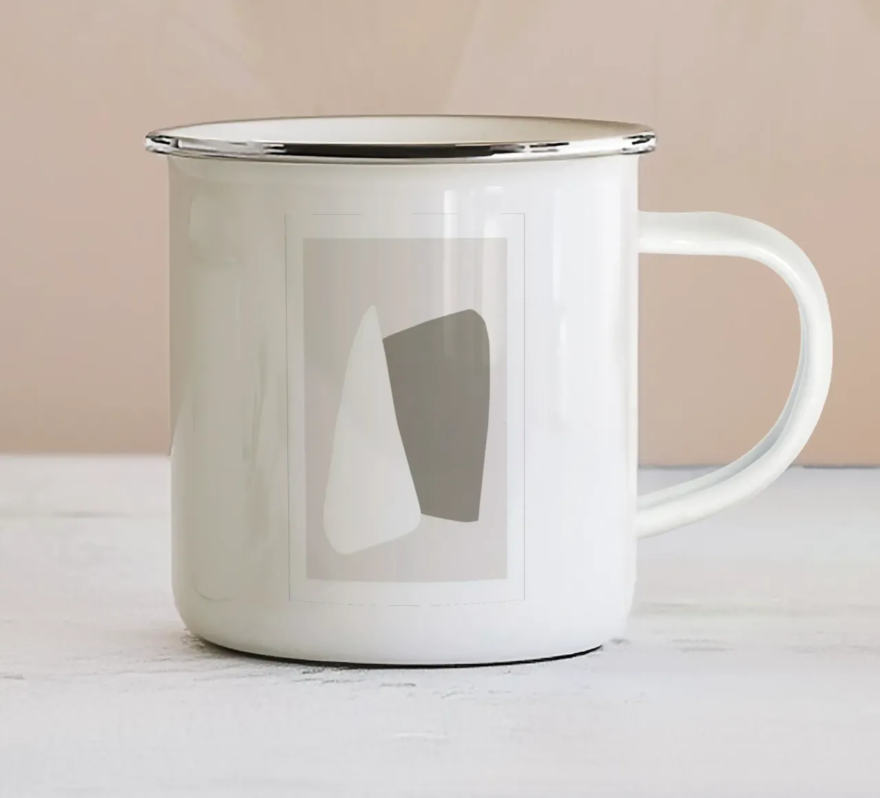 Soft Connection - Abstrakte Kunst in Erdfarben Emaille Tasse von Aralyn