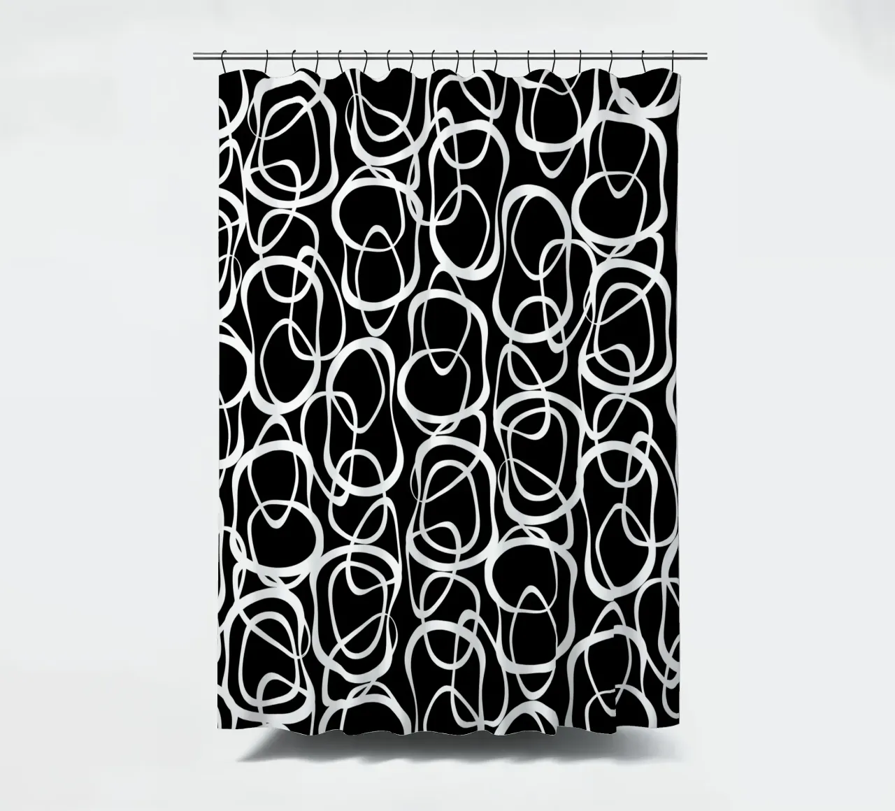 Interlocking | White On Black tenda da doccia da sabidussi