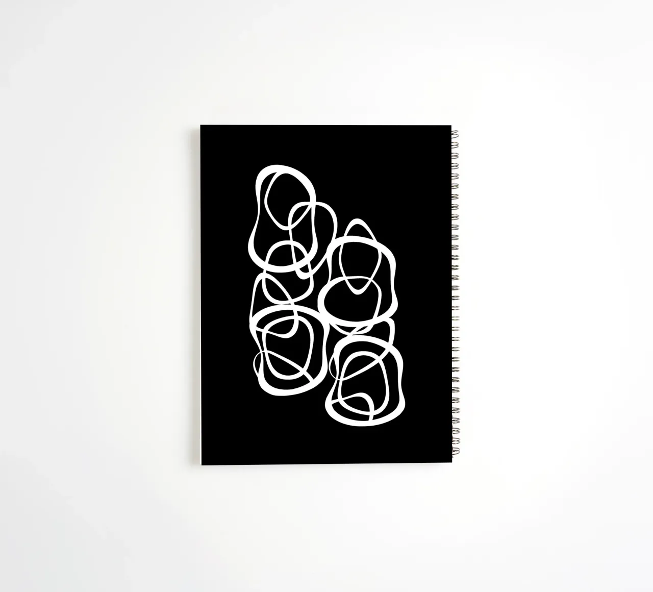Interlocking | White On Black carnet à spirale de sabidussi