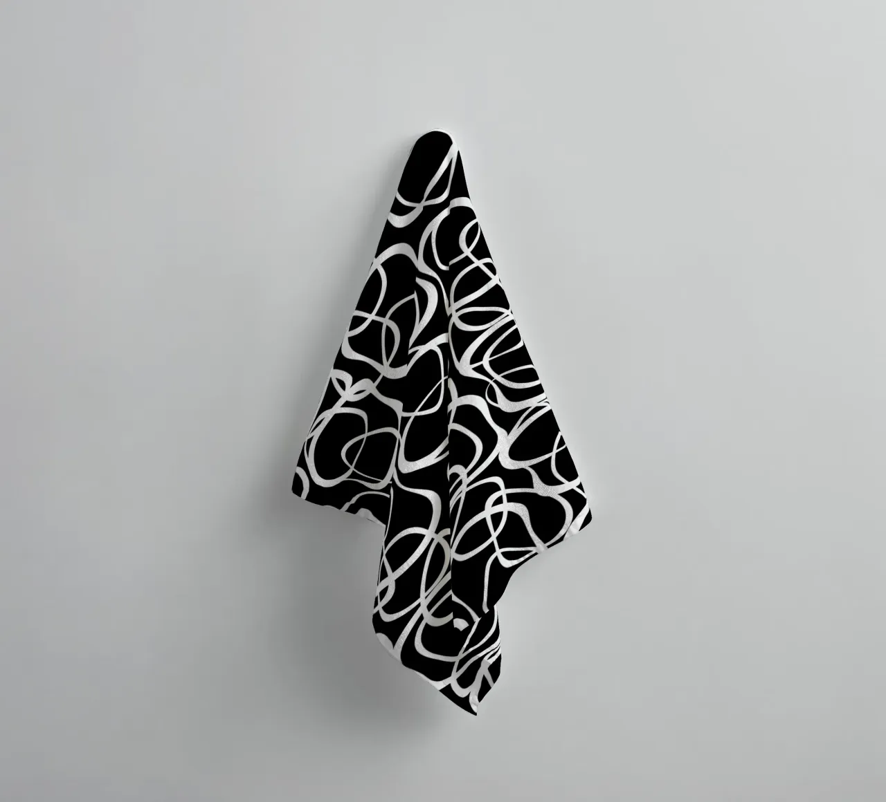 Interlocking | White On Black asciugamano da bagno da sabidussi