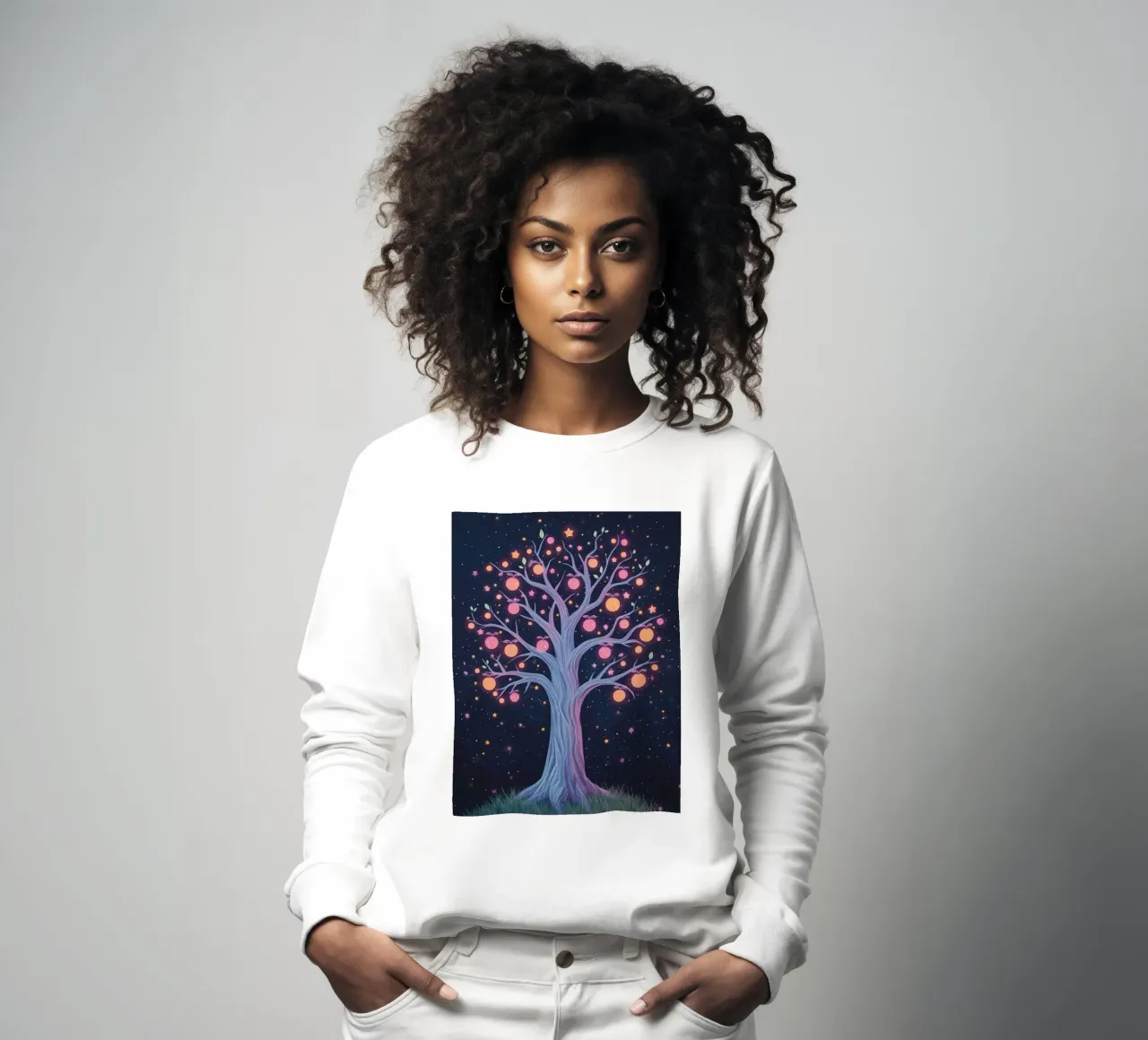Albero con frutti e stelle luminose felpa da DesignDoodle
