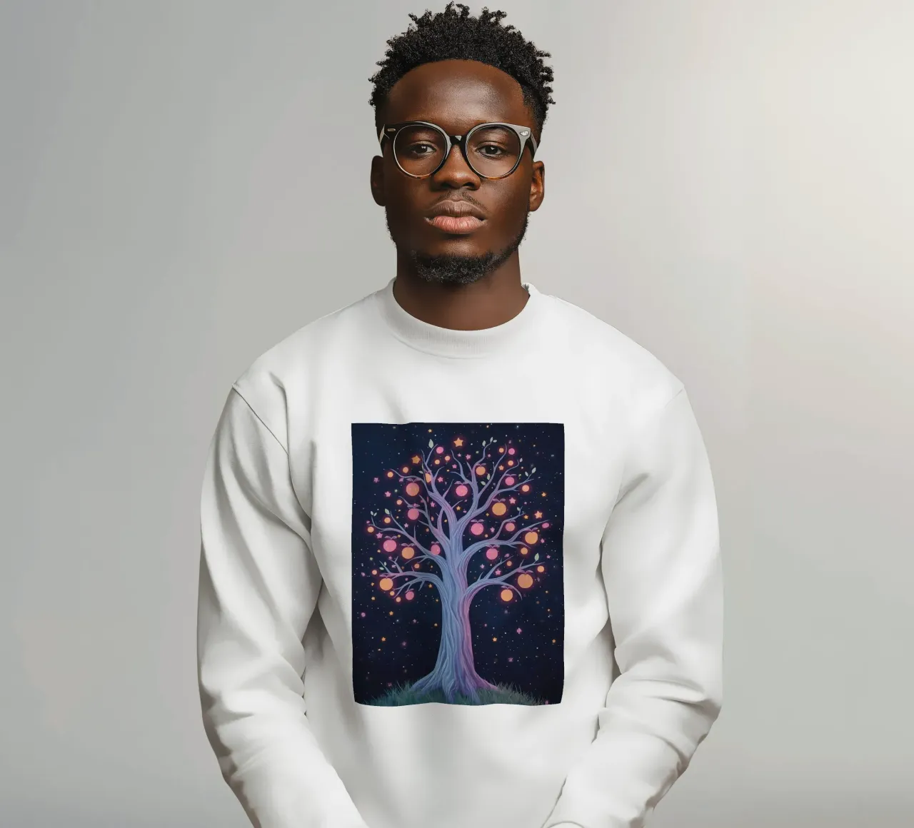 Albero con frutti e stelle luminose felpa da DesignDoodle