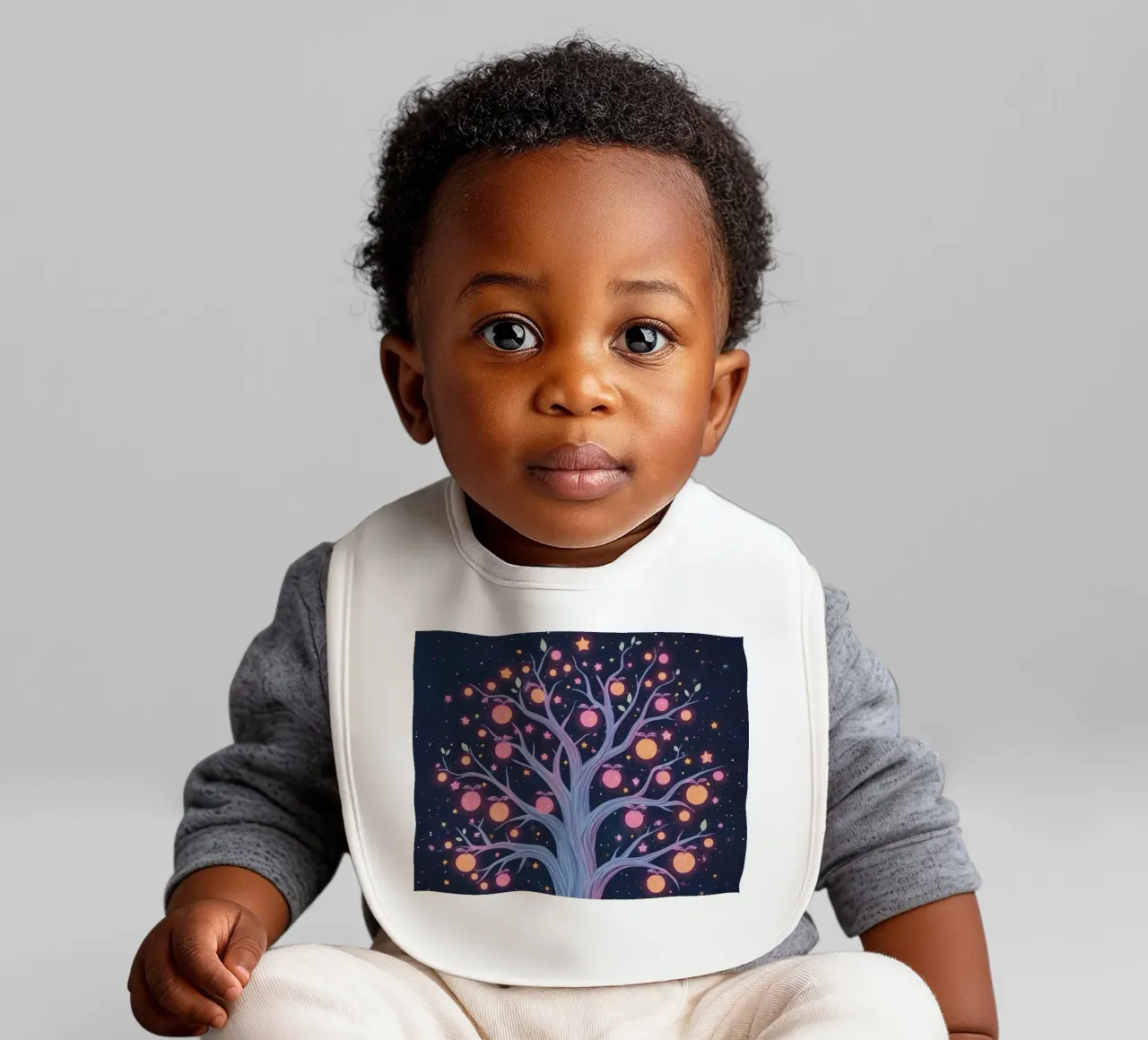 Albero con frutti e stelle luminose bavaglino da DesignDoodle