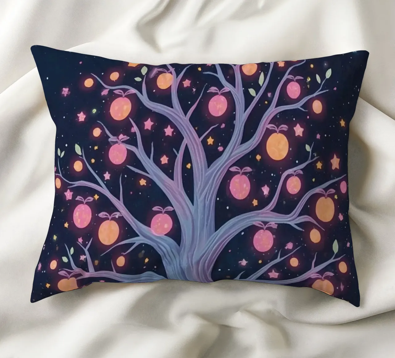 Albero con frutti e stelle luminose cuscino da DesignDoodle