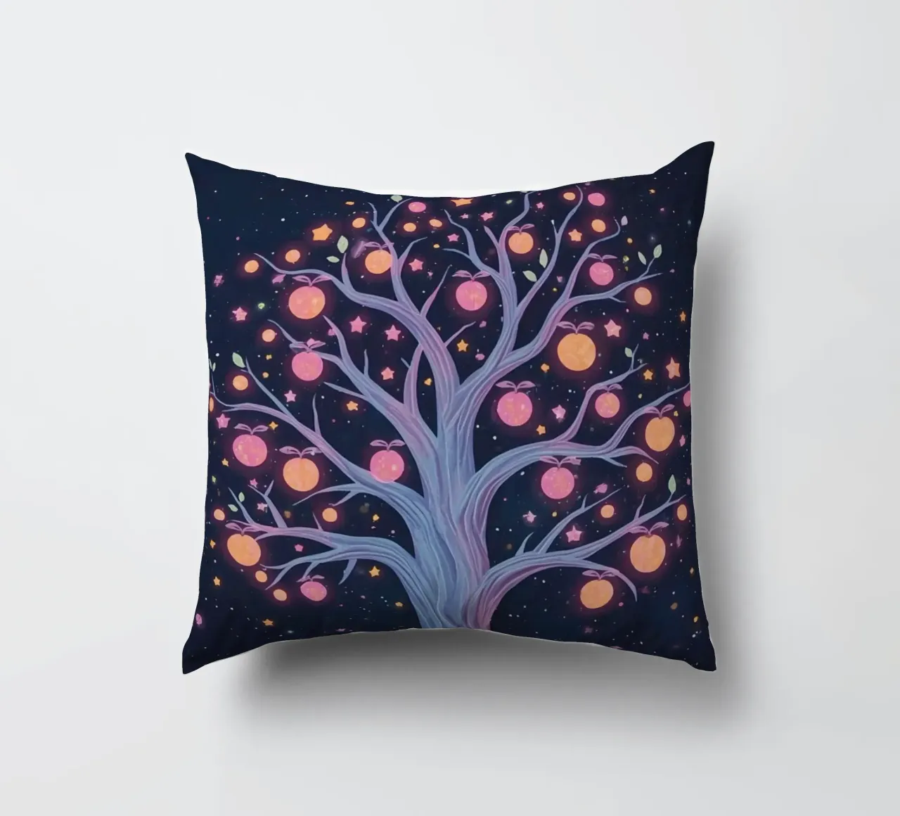 Albero con frutti e stelle luminose cuscino da DesignDoodle