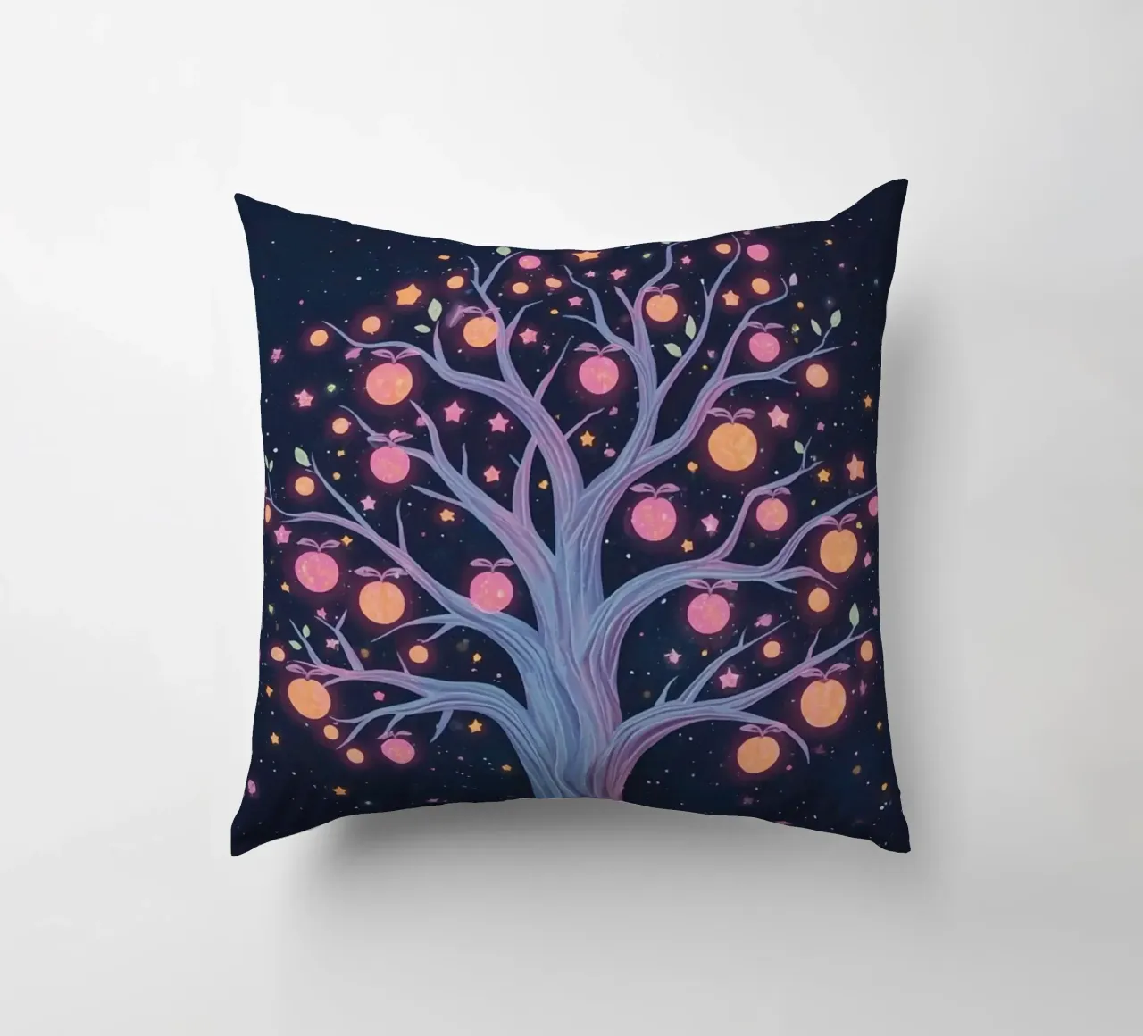 Albero con frutti e stelle luminose cuscino da DesignDoodle