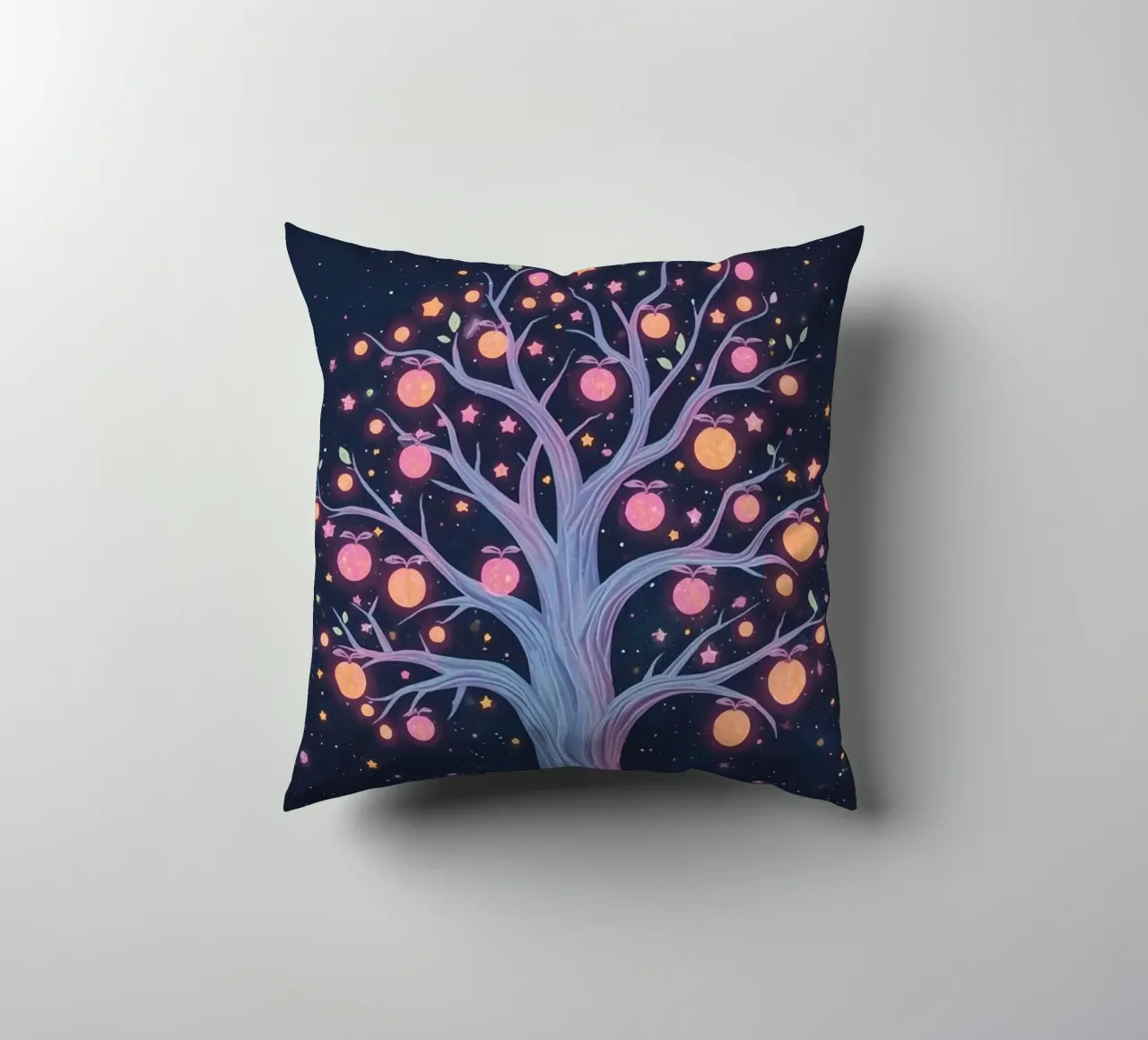 Albero con frutti e stelle luminose cuscino da DesignDoodle