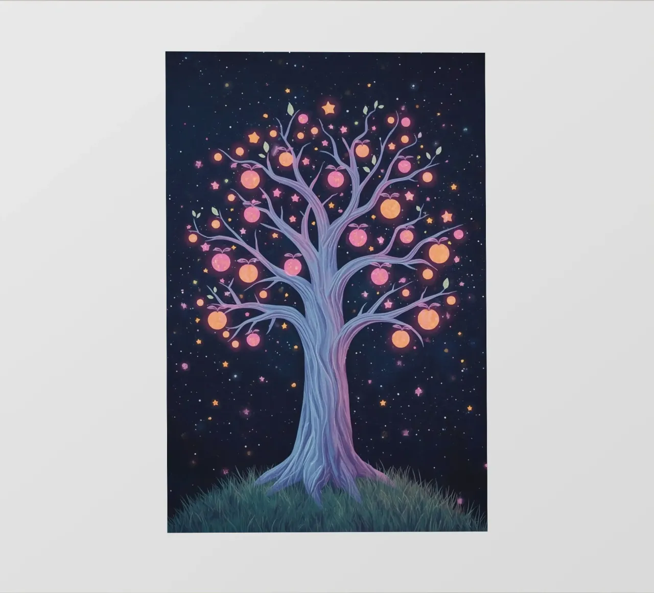 Albero con frutti e stelle luminose telo in pvc da DesignDoodle