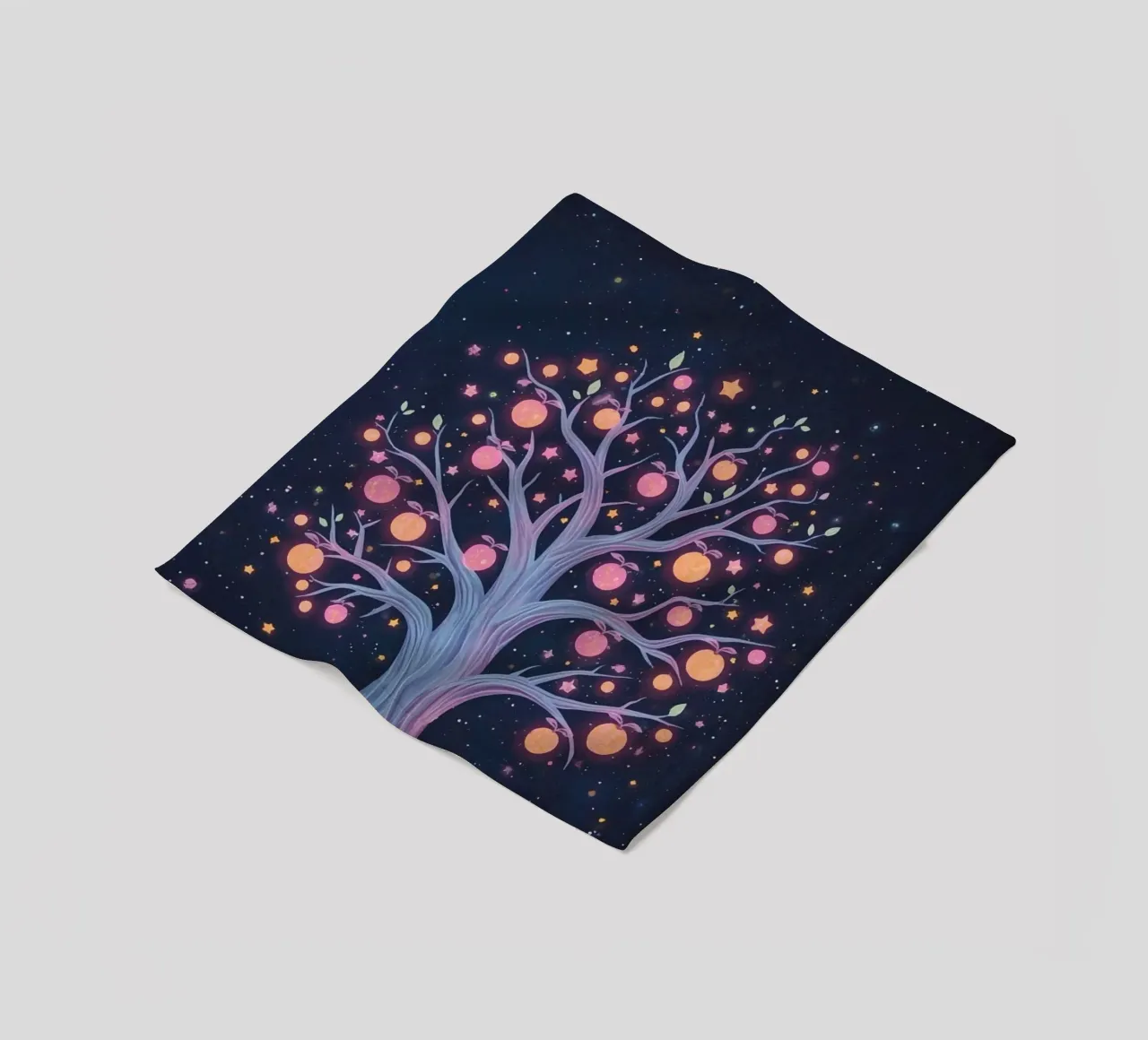 Albero con frutti e stelle luminose coperta in pile da DesignDoodle