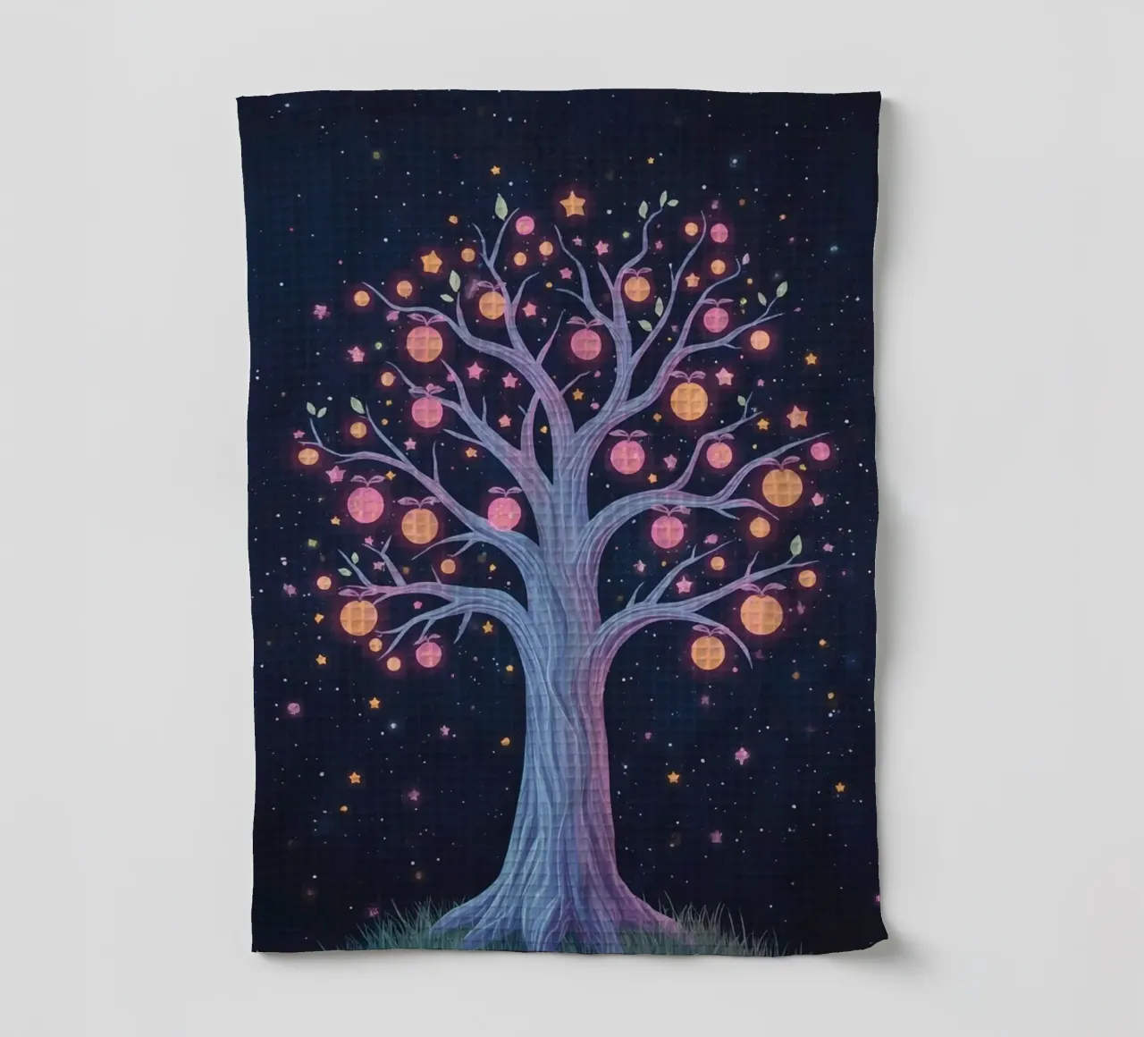 Albero con frutti e stelle luminose canovaccio da cucina da DesignDoodle