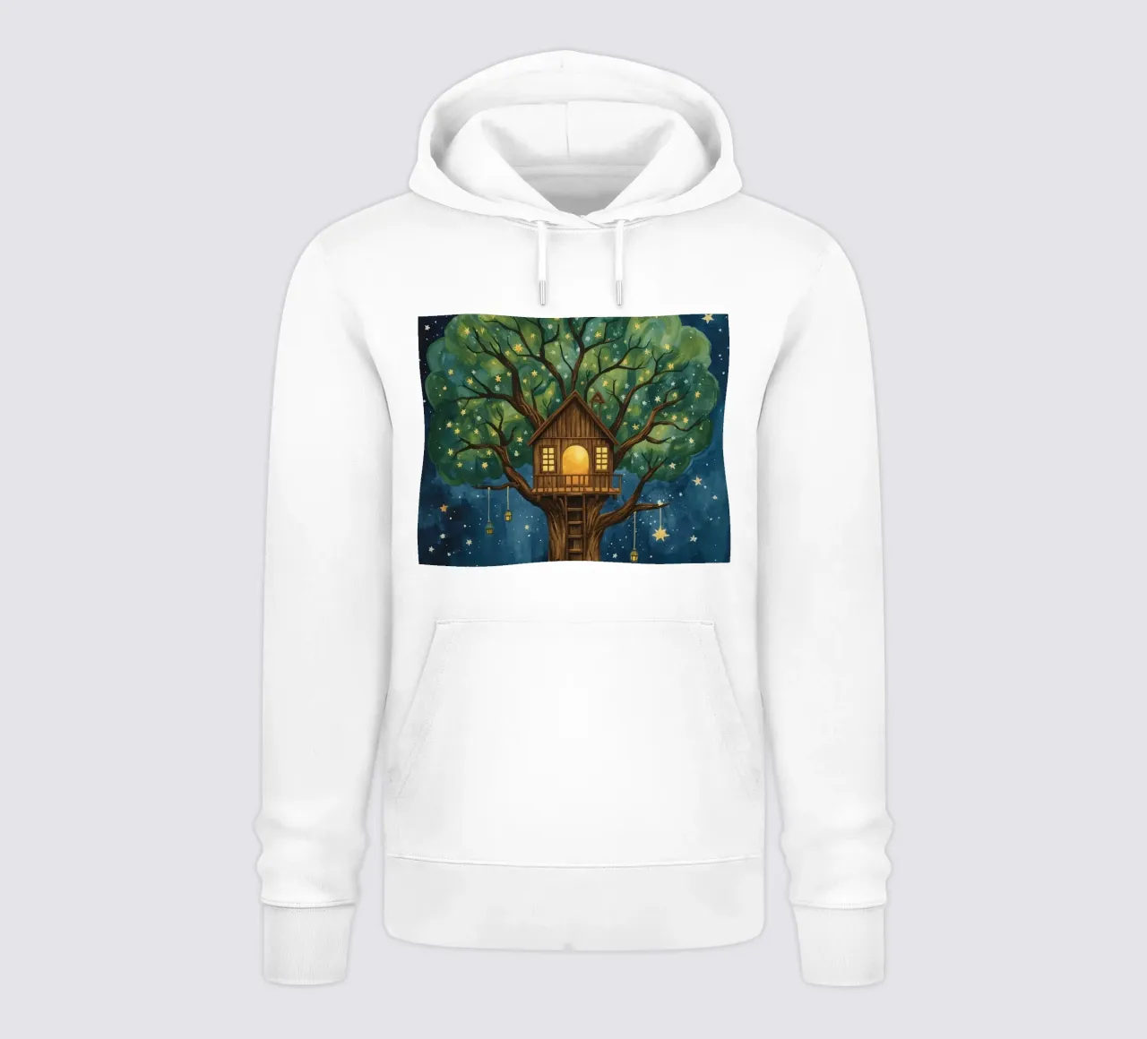 Casa sull'albero nel cielo stellato felpa con cappuccio da DesignDoodle