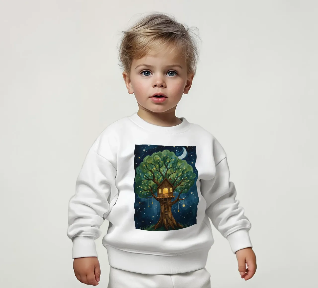 Casa sull'albero nel cielo stellato felpa neonato da DesignDoodle
