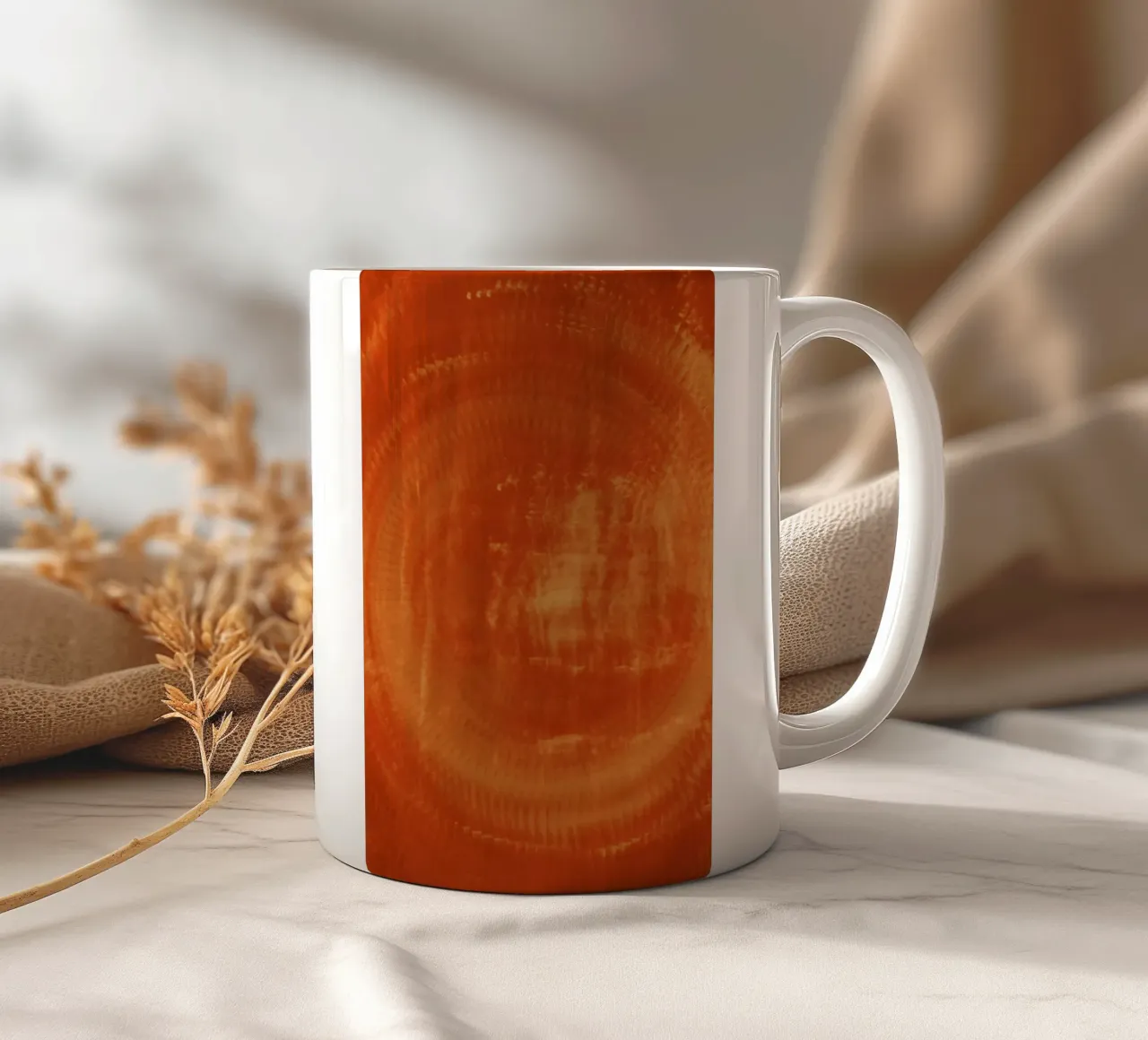 Abstract dynamic pattern in orange and red. ceramic mug by Something for you