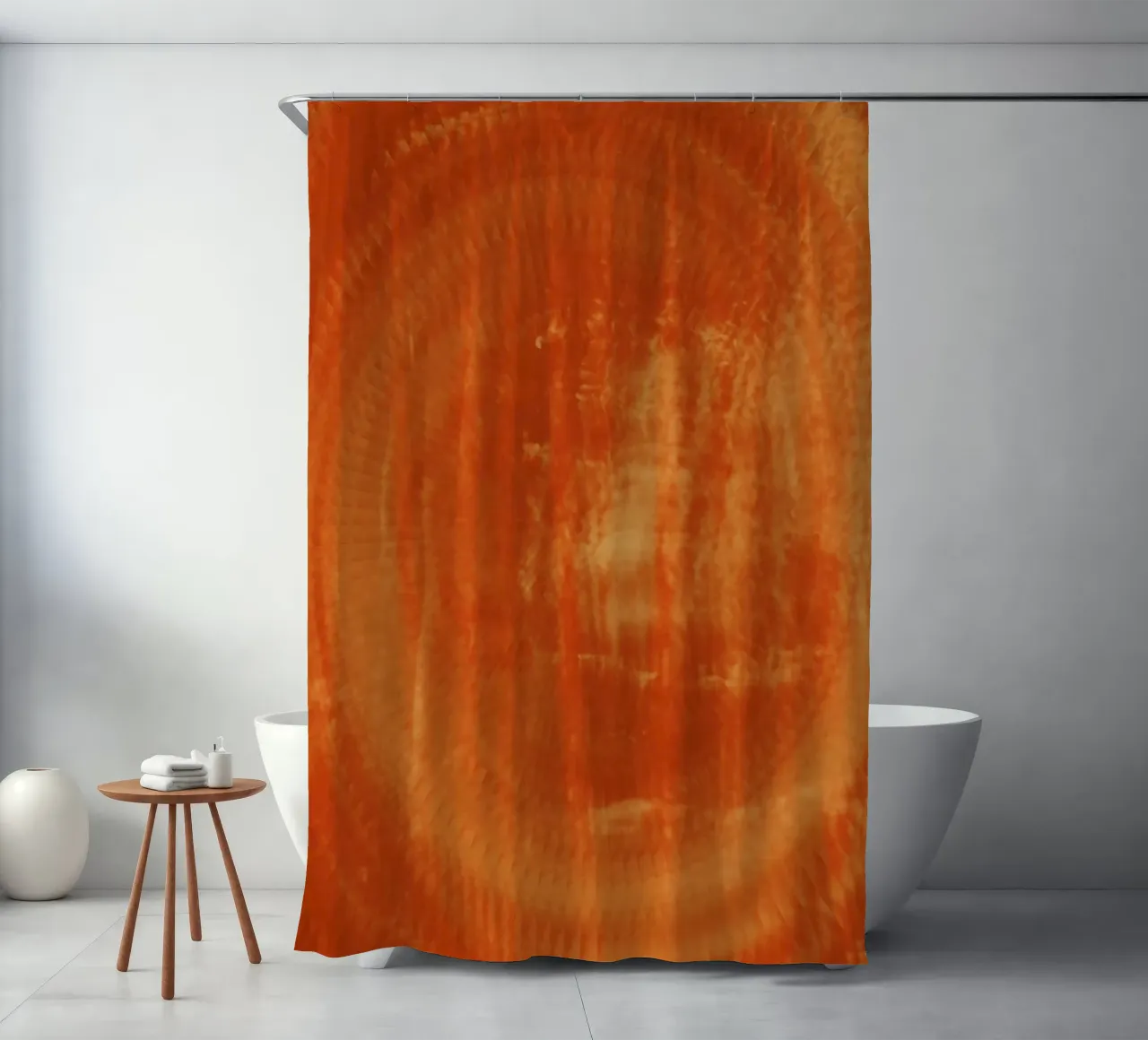 Abstract dynamic pattern in orange and red. shower curtain by Something for you