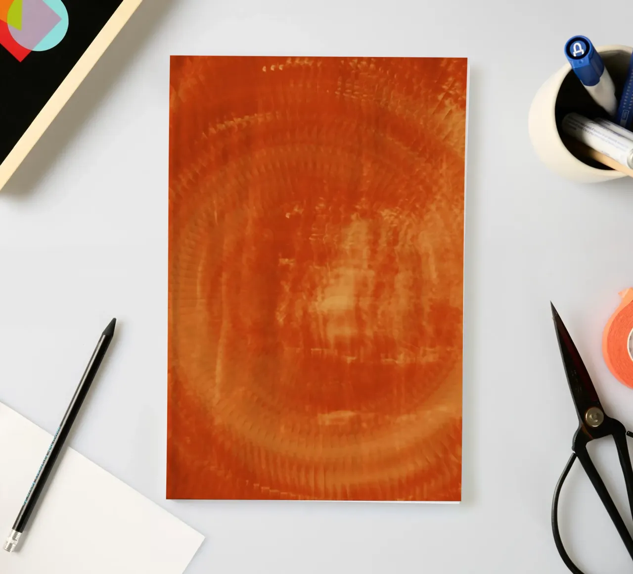 Abstract dynamic pattern in orange and red. notebook by Something for you
