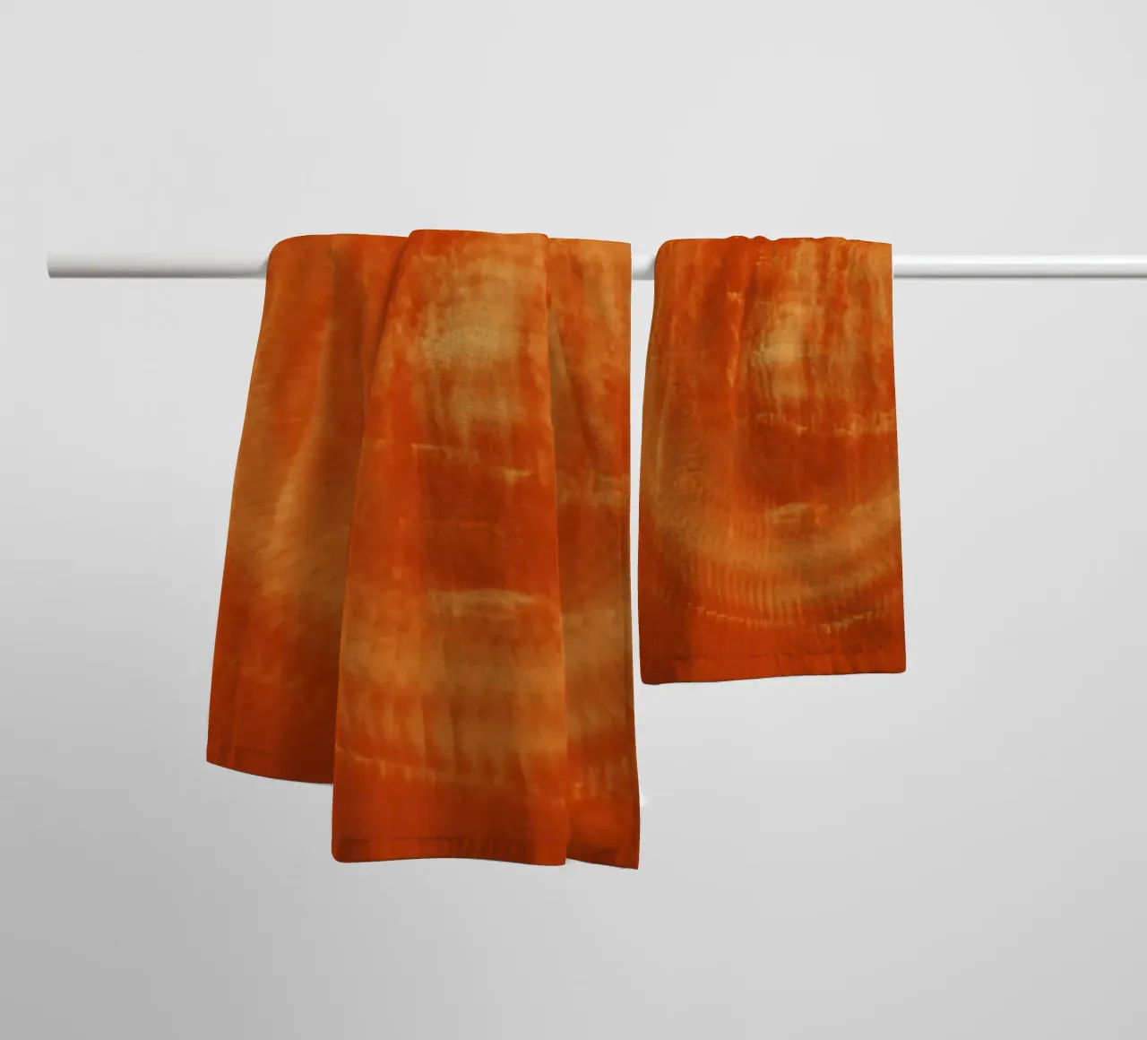 Abstract dynamic pattern in orange and red. towel by Something for you