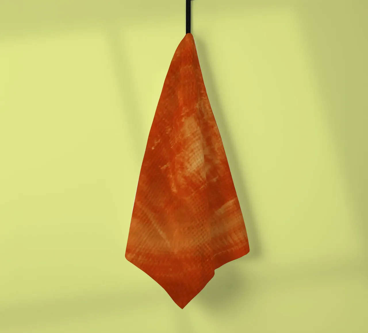 Motif dynamique abstrait en orange et rouge. torchon de Something for you