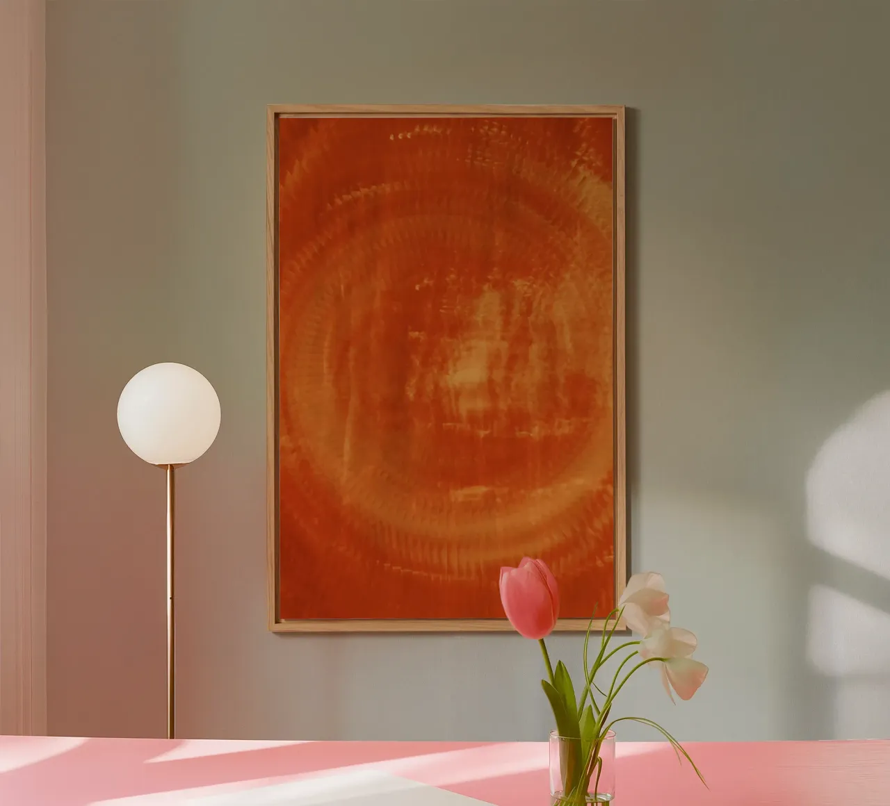 Abstract dynamic pattern in orange and red. alu-dibond by Something for you