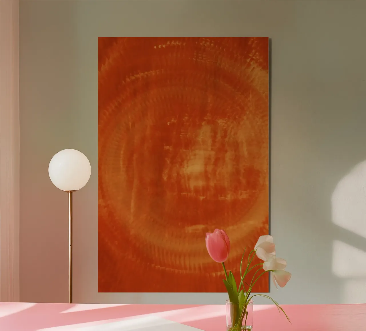 Abstract dynamic pattern in orange and red. alu-dibond by Something for you