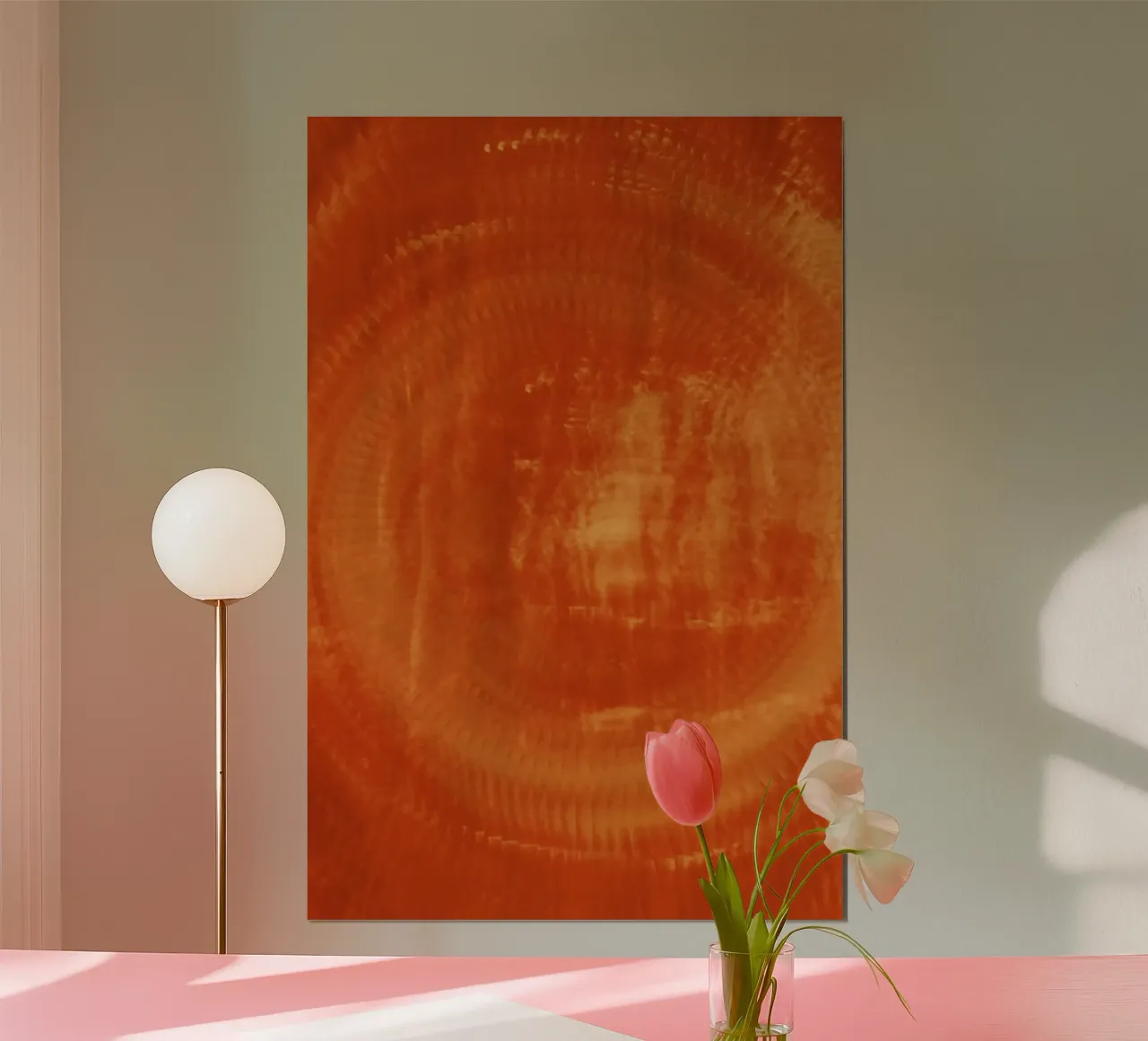 Motif dynamique abstrait en orange et rouge. hahnemühle de Something for you