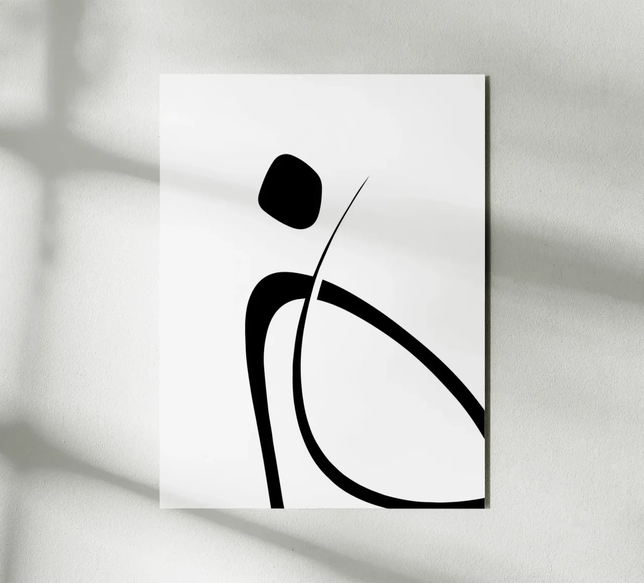 Interlocking Three | Minimalist Line Abstract forex-plaat van sabidussi