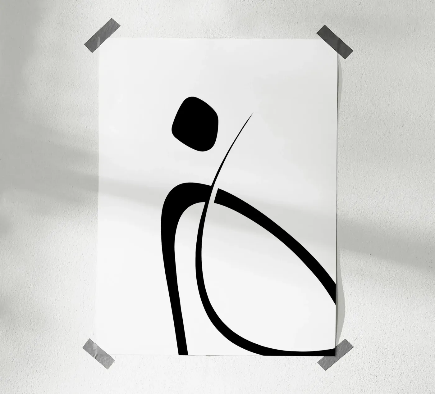 Interlocking Three | Minimalist Line Abstract poster da sabidussi